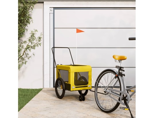 VIDAXL - Remorque de vélo pour animaux de compagnie jaune et noir