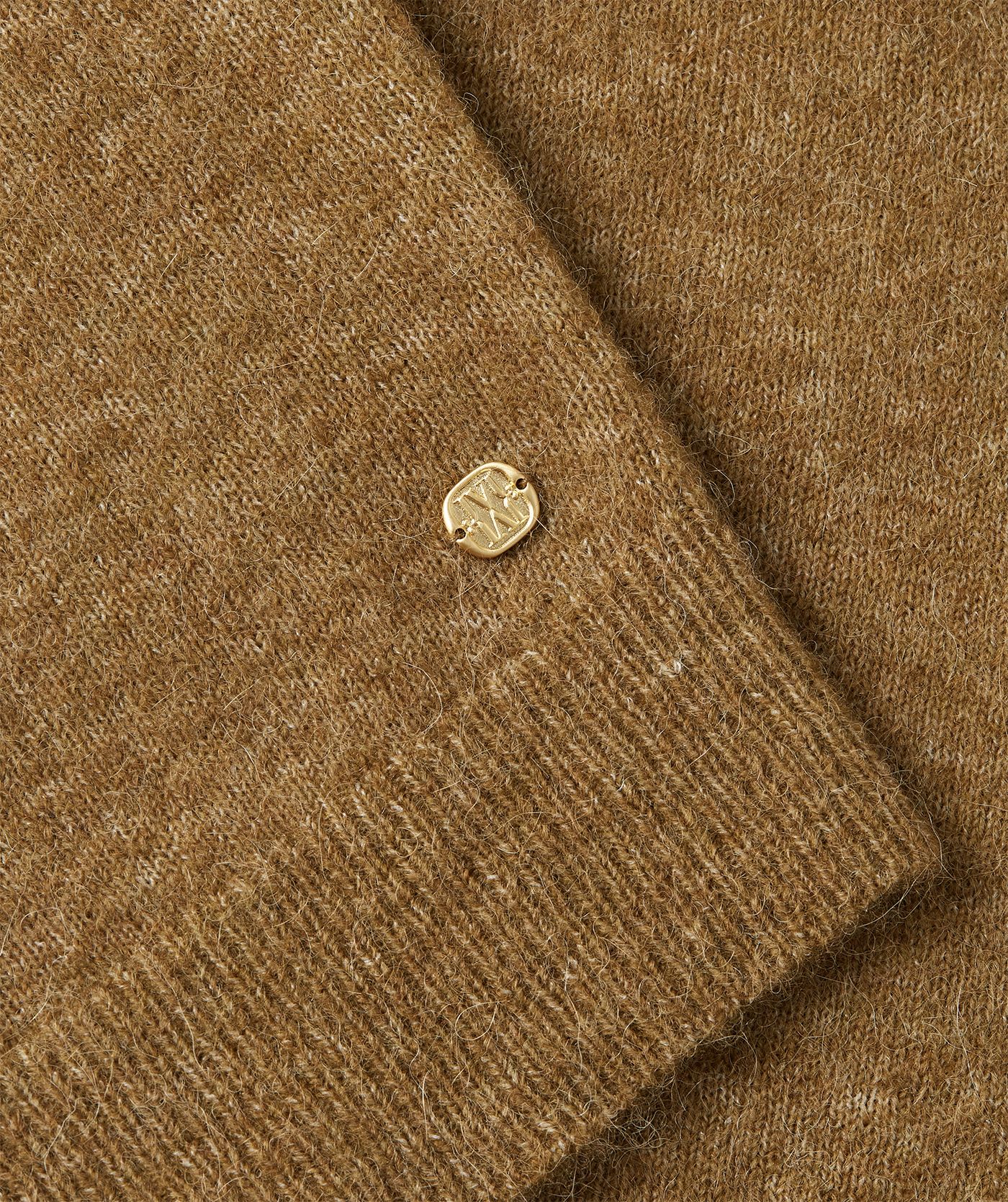 JV-BEATRICE fitted top met merinowol - olive green melange