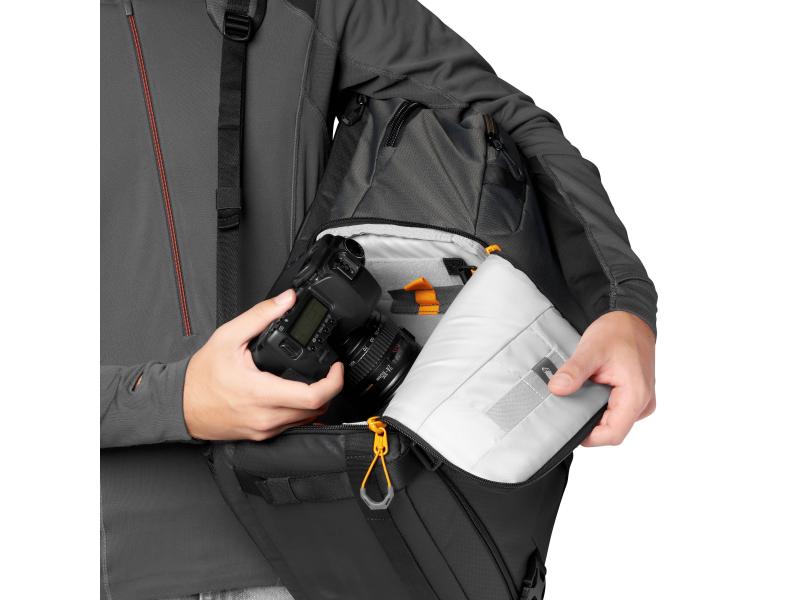 Lowepro Fotorucksack Fastpack PRO BP 250 AW III Grau Reiserucksack für Systemkameras und DSLR-Kameras mit genügend Platz für Objektive und persönlichen Gegenständen