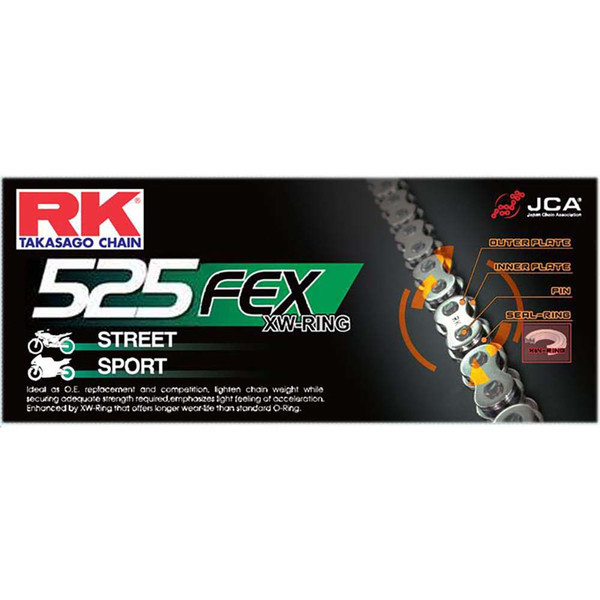 RK - Chaîne de transmission 525FEX Gris