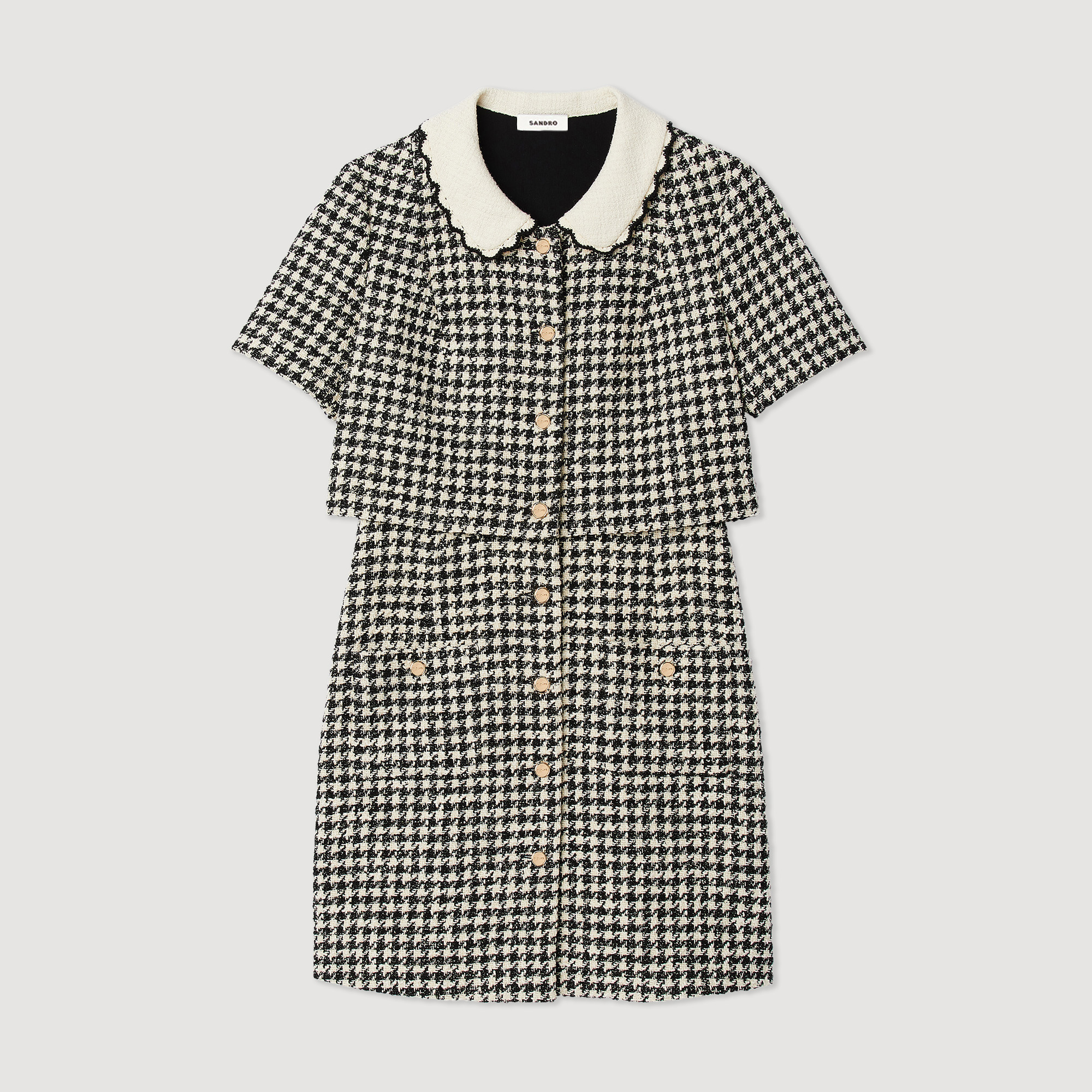 Robe trompe l'œil en tweed