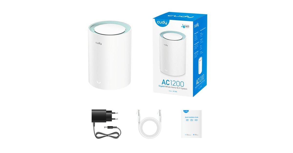 CudyAC1200 Gigabit Mesh Wi-Fi System (1-Pack) mesh router  (Wit)