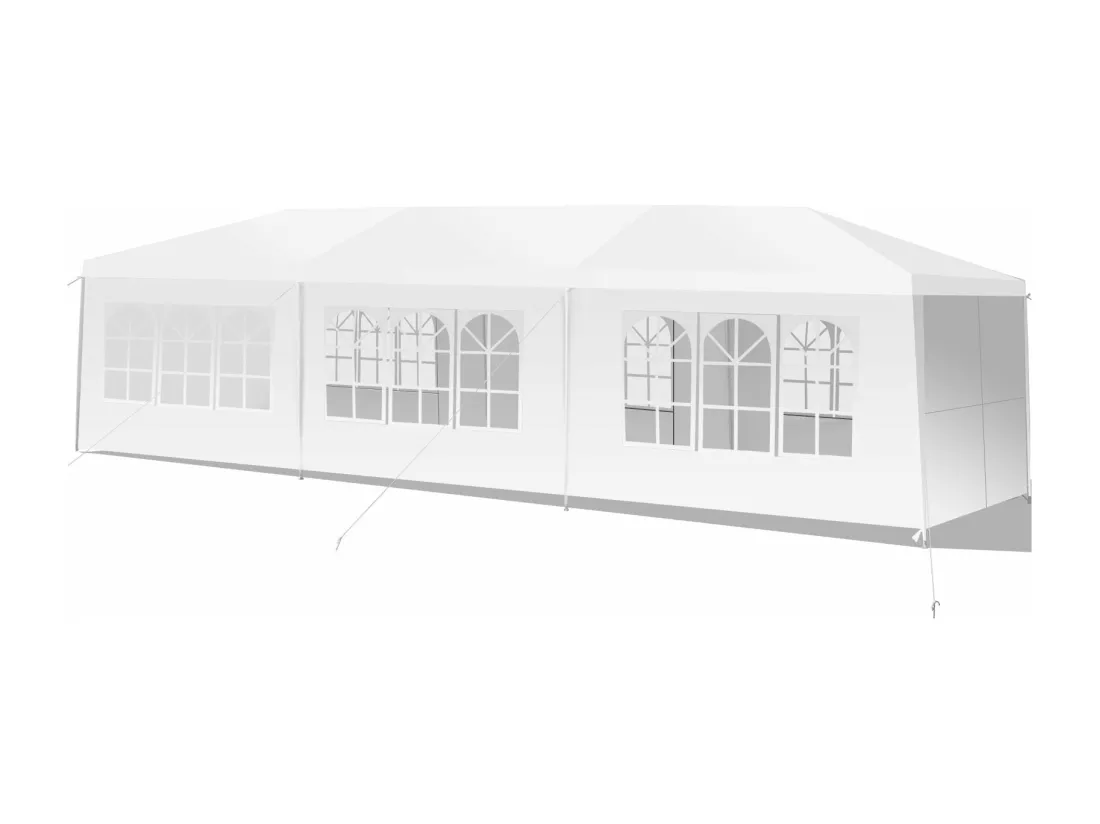 Tonnelle de Jardin Extérieur/Barnum 3x9m-27㎡ Tente de Réception Imperméable avec 8 Parois Amovibles