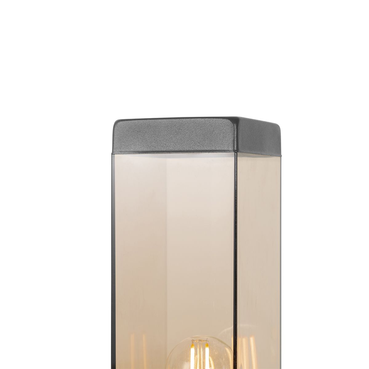 Smart buitenlamp paal donkergrijs met smoke 80 cm incl. Wifi P45 - Malios