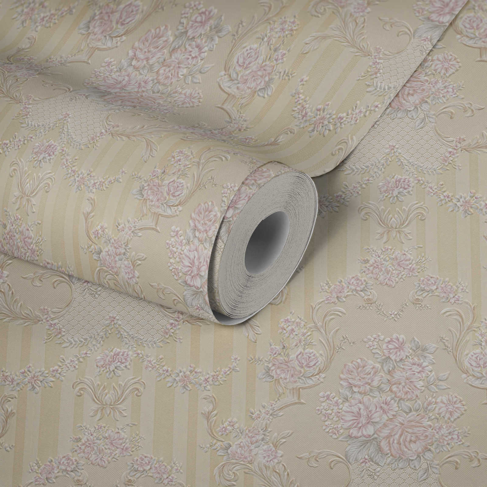 Papiertapete CONCERTO 3 - beige-rosa - Barock - 10 Meter