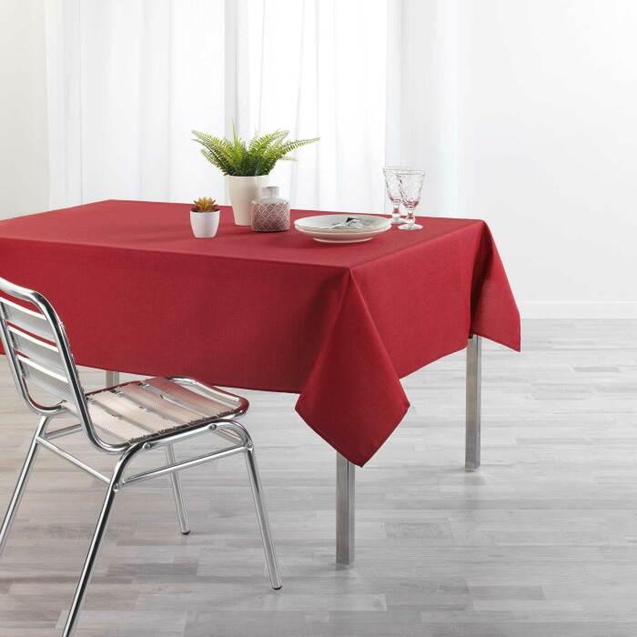 NAPPE RECTANGLE 140X250 CM UNI ENDUIT NEWTON CARMIN