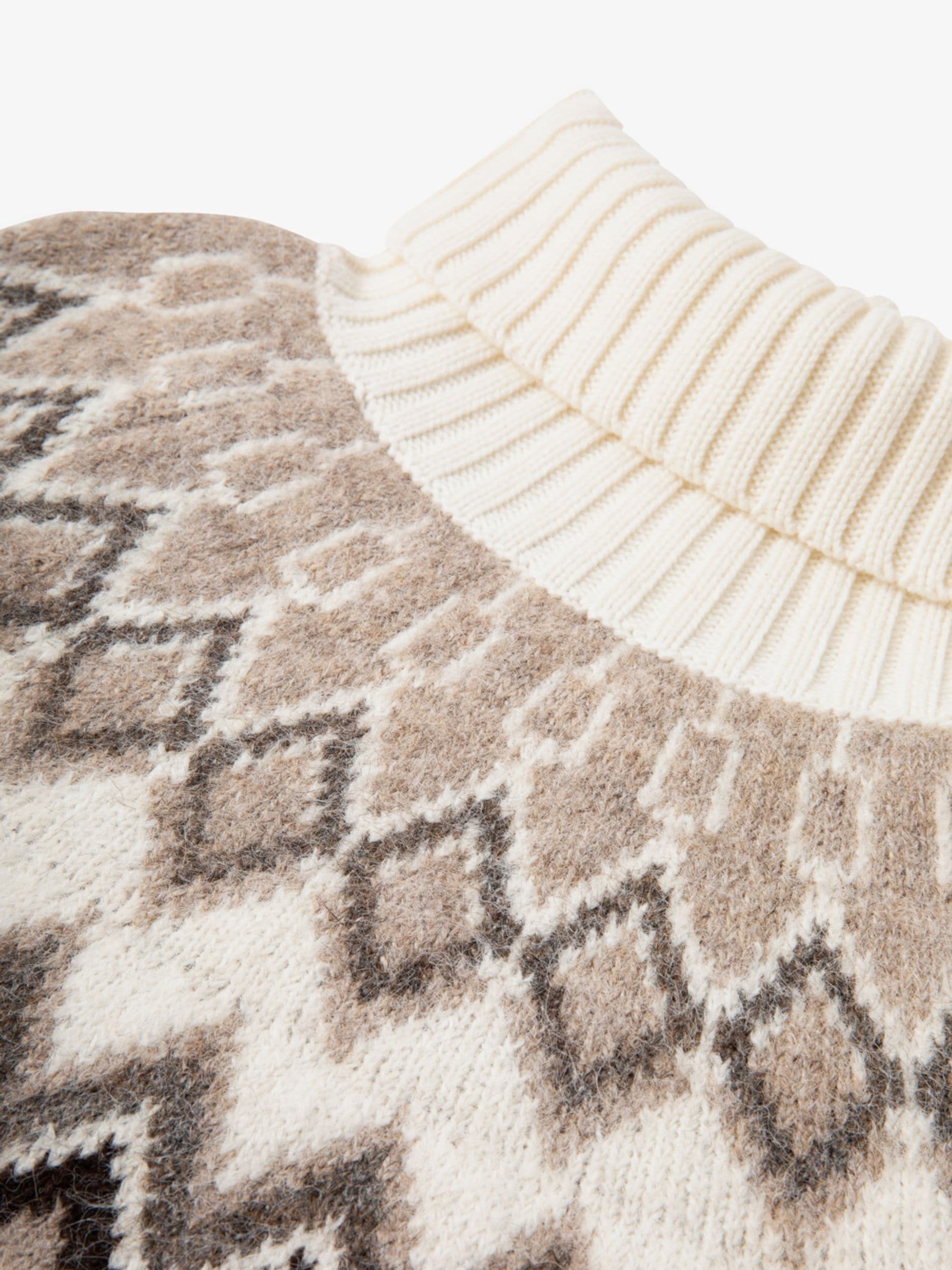 Natuurlijk - The Little Tailor gebreide kersttrui met ruitvormig fairisle-patroon