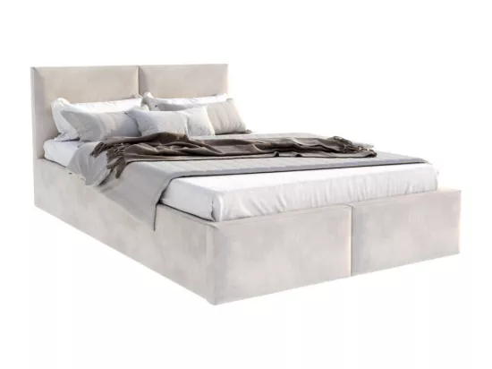 Lit coffre Tesia 120x200 - Sommier inclus Crème