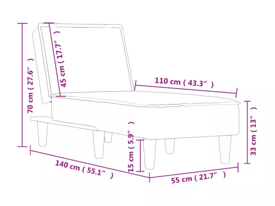 Prolenta Premium - Chaise longue bleu velours