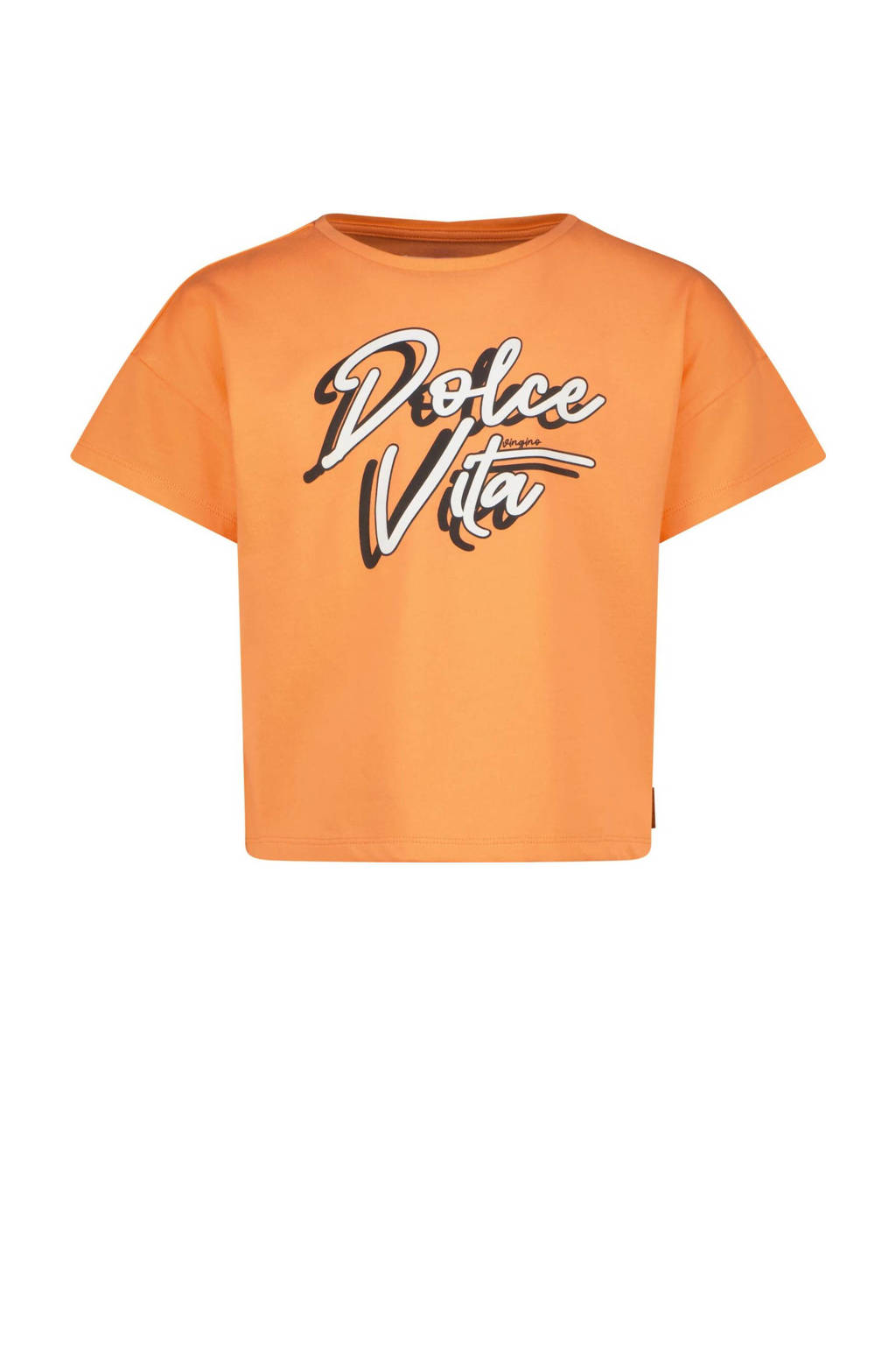 Vingino T-shirt Hilla met tekst oranje