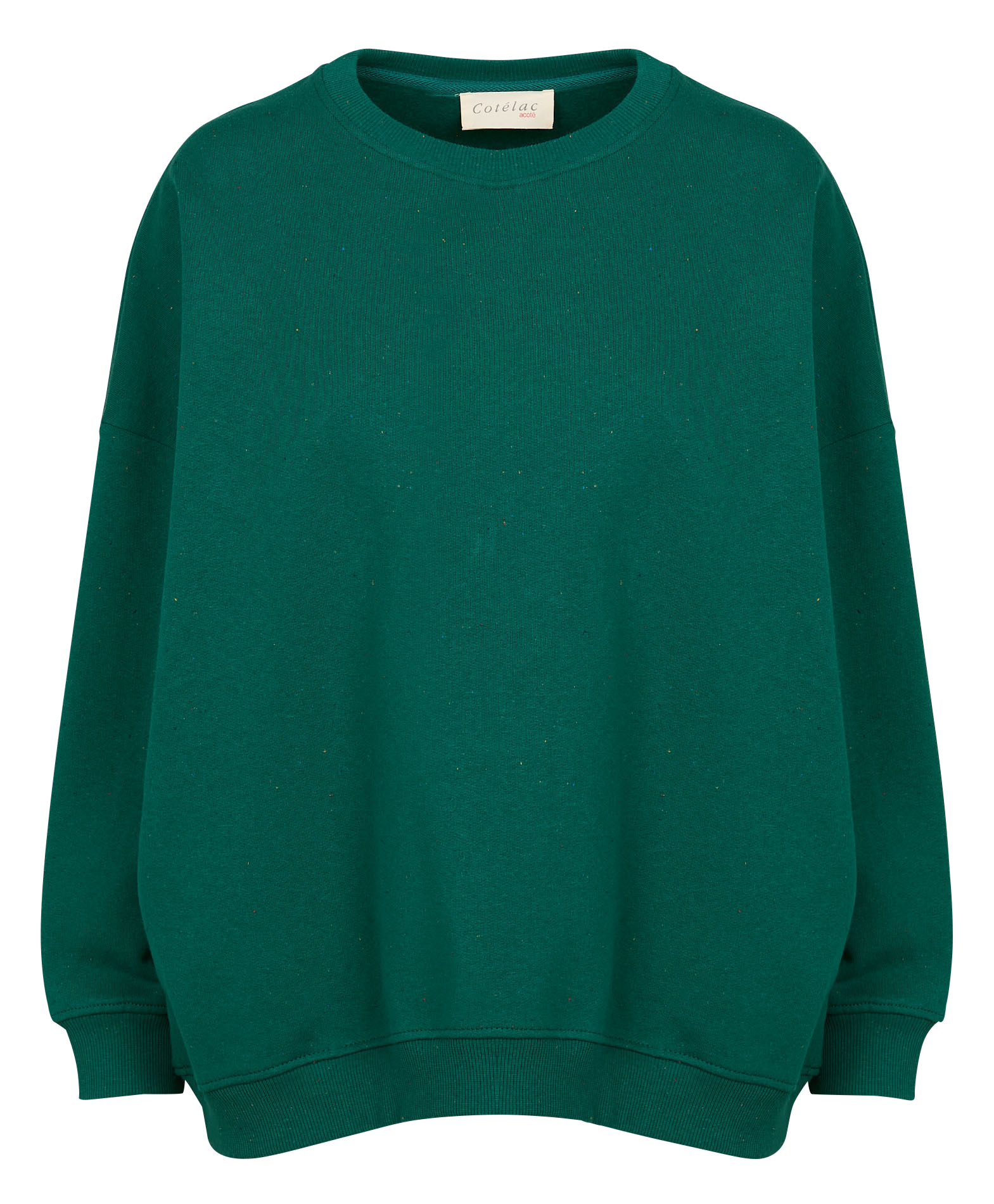JENA - Sweat col rond oversize en coton mélangé | Vert