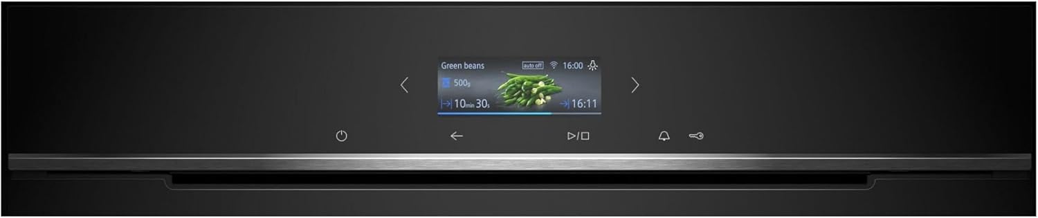 Siemens HB734G1B1, iQ700 Smarter Einbau-Backofen, 60 x 60 cm, Made in Germany, Schwarz, ecoClean & humidClean Selbstreinigung, Air Fry, Automatikprogramme, Farbiger Touchscreen