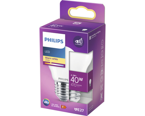 LED druppellamp P45 mat E27/4,3W (40W) 470 lm 2700 K warm wit