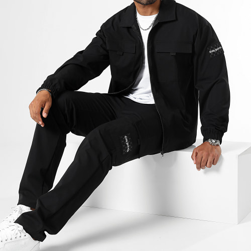 Ensemble Veste Zippée Et Pantalon Cargo 0045 0040 Noir