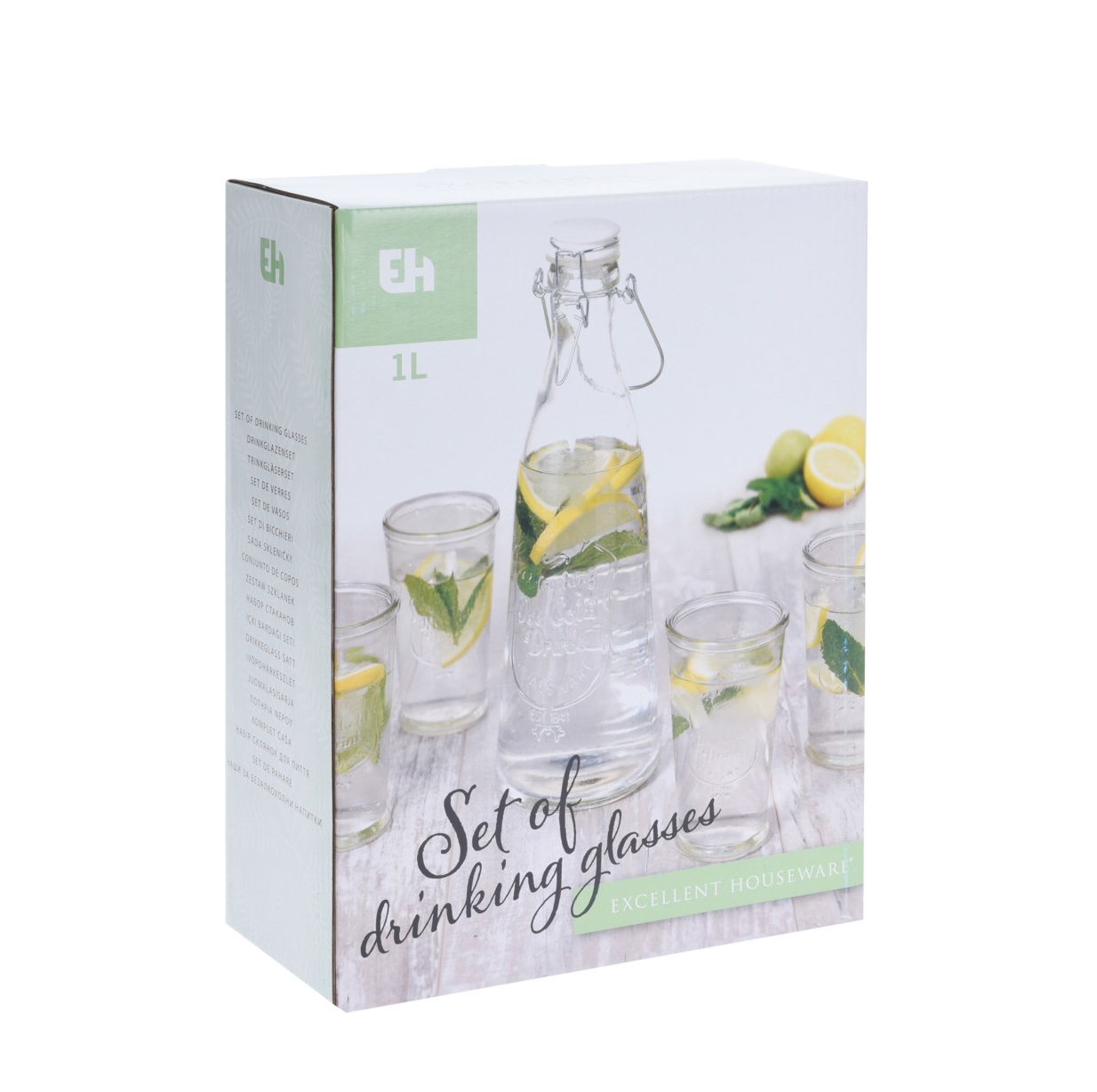 Gläser mit Trinkflasche 5er Set