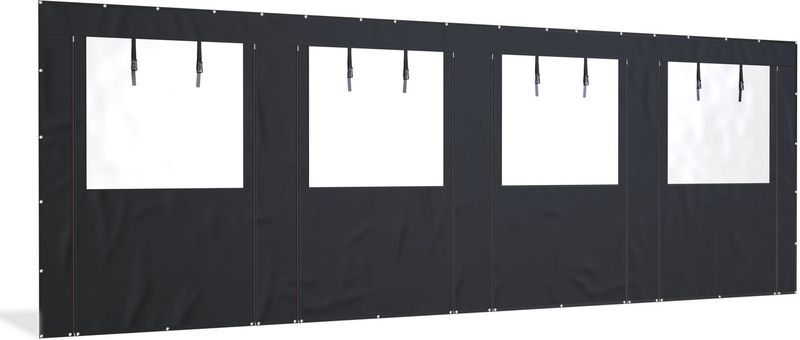 Overkapping - PVC - 8 meter breed - 250 cm hoog - Zijwand met Raam en Ritsen