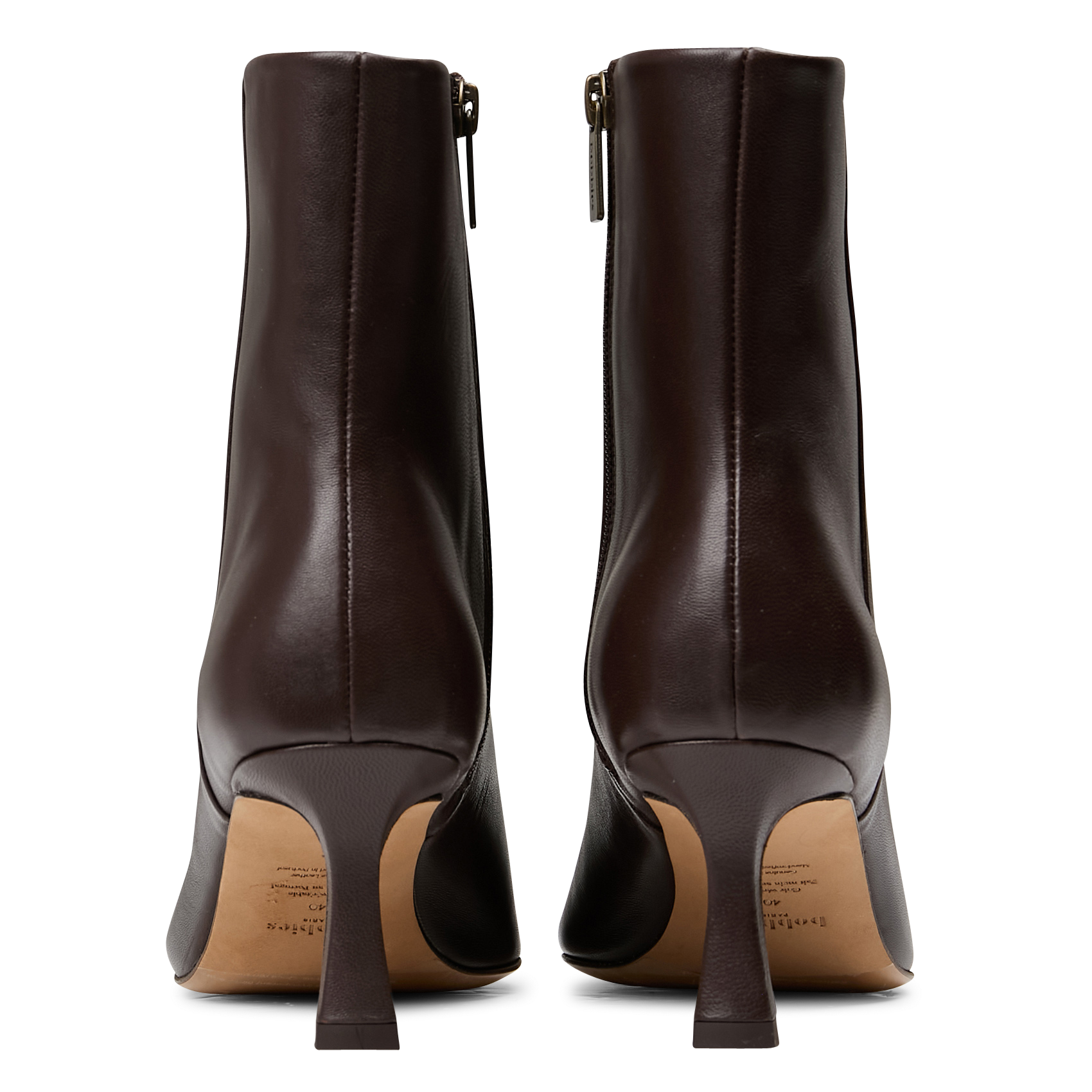 AUDREY - Bottines à talons en cuir | Marron