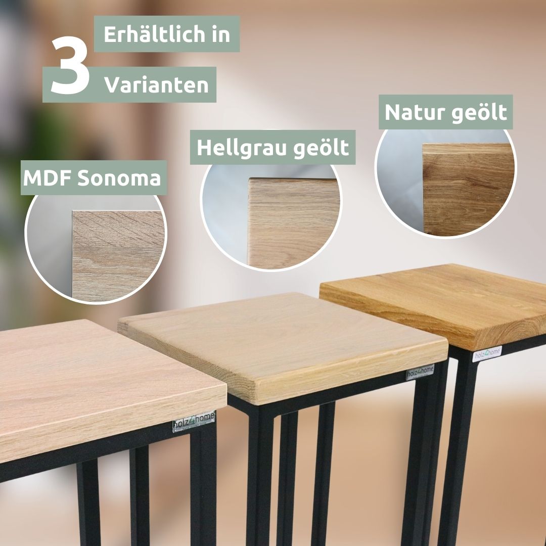 holz4home® Blumenständer Dekoständer Eiche Natur geölt | 50 cm