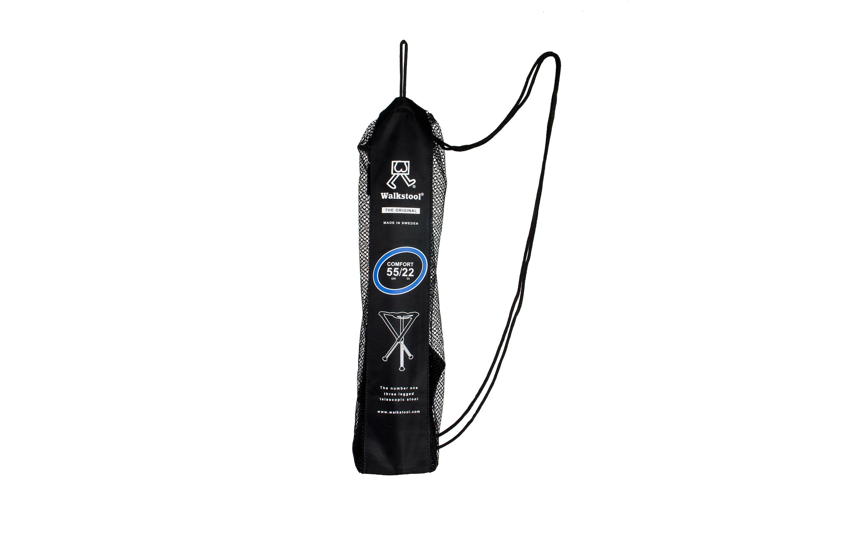 Dreibeinhocker Comfort 55 cm Schwarz/SilberKomfortabler Campinghocker