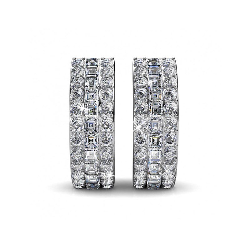 Boucles d'oreilles Olena - Argenté et Cristal