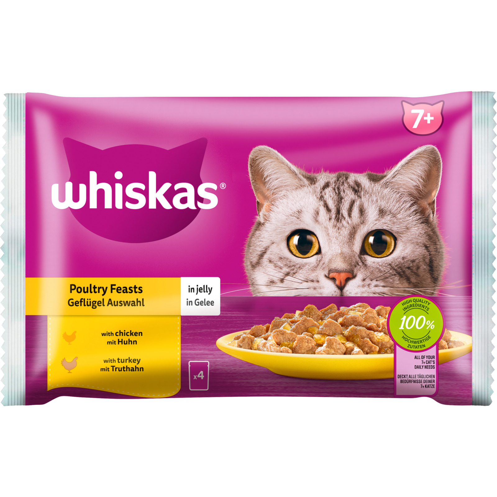 Whiskas 7+ Senior Geflügel Selection Gelée 4 x 85 g
