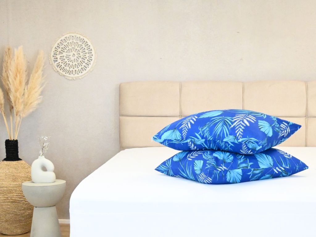 HappyBed Blue leaves set van 2 kussenslopen - 60x70 cm
