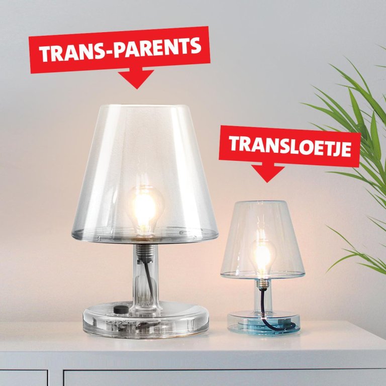 Fatboy Transloetje tafellamp LED oplaadbaar transparant