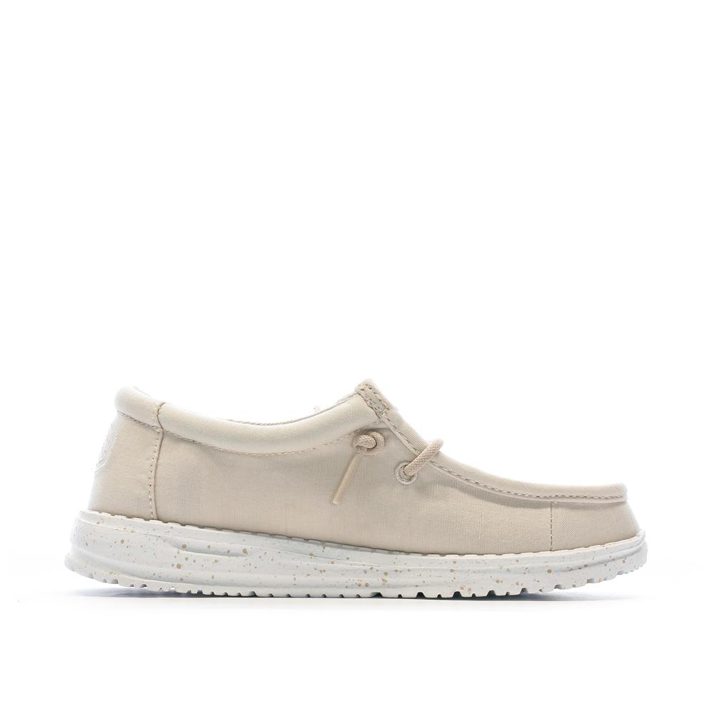 Hey Dude Chaussures Beige Fille Hey Dude Wally Youth Slub Canvas