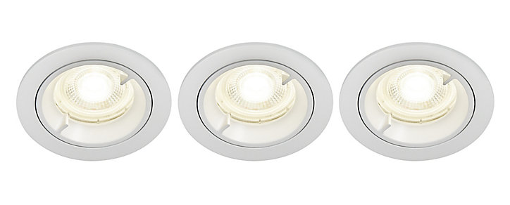 Lot 3 spots à encastrer Caius LED GU10 Ø8,5cm IP44 345lm 50W 5.2W Blanc neutre