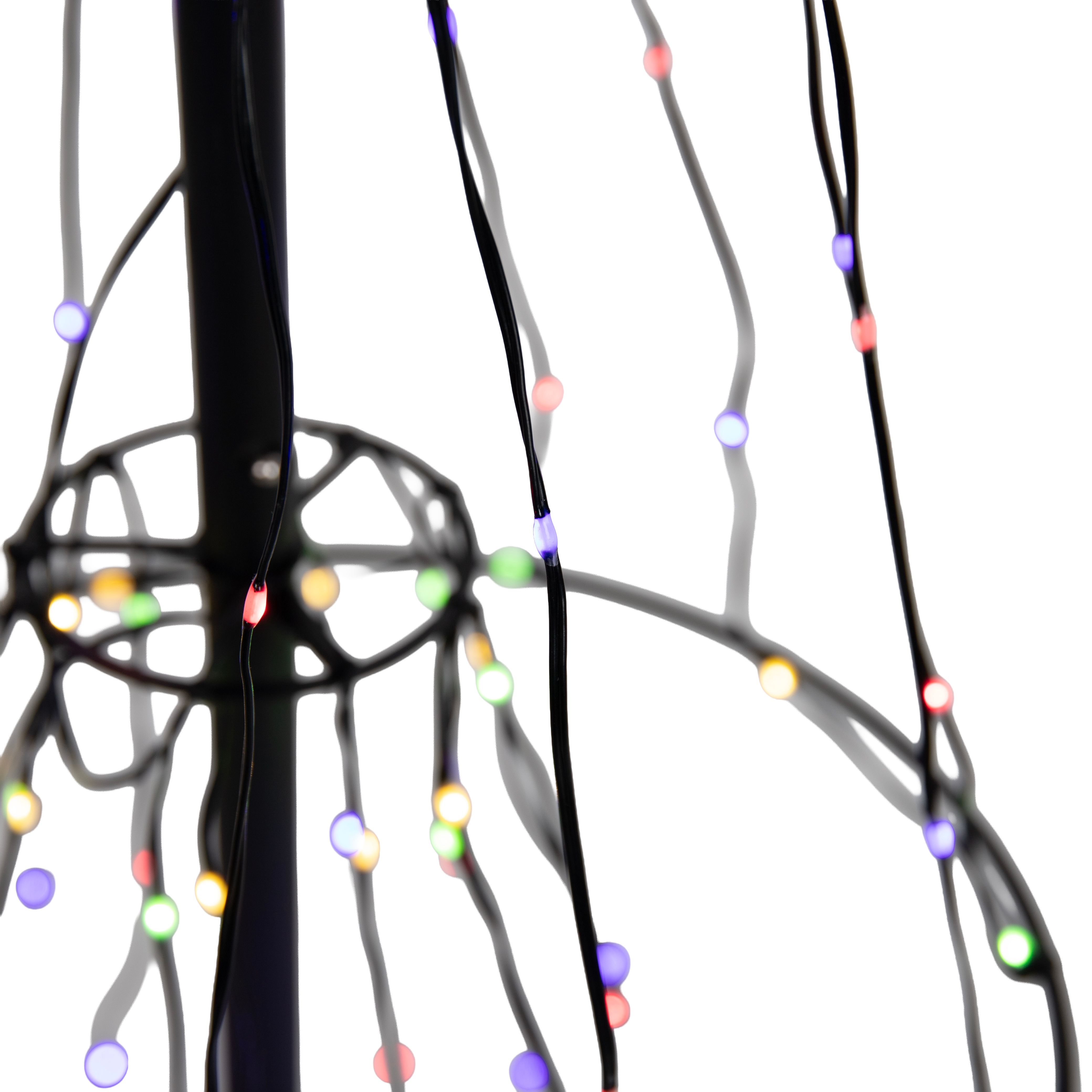 Kerst vloerlamp zwart boom 150cm incl. LED RGB met timer IP44 - Ugoku