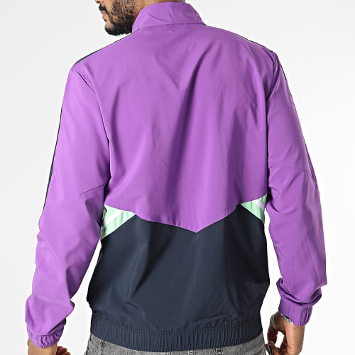 Veste De Sport Zippée A Bandes Real Madrid HT8805 Violet Bleu Marine