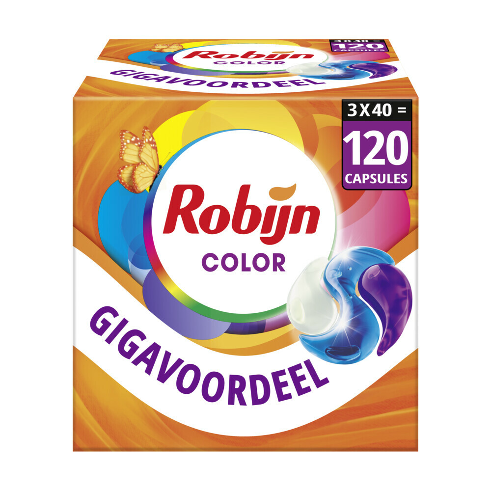 3x Robijn Wascapsules 3-in-1 Color40 stuks