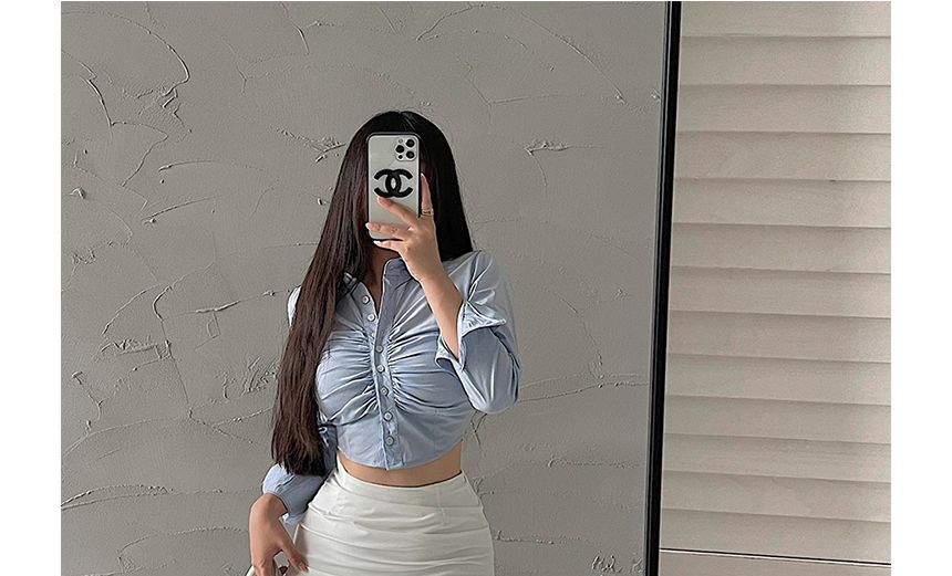 RainGirl - Hoge taille effen midi-rok met rechte pijpen