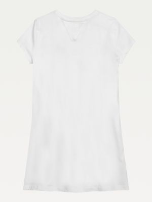 Vestido camiseta de algodão puro com logo adaptável