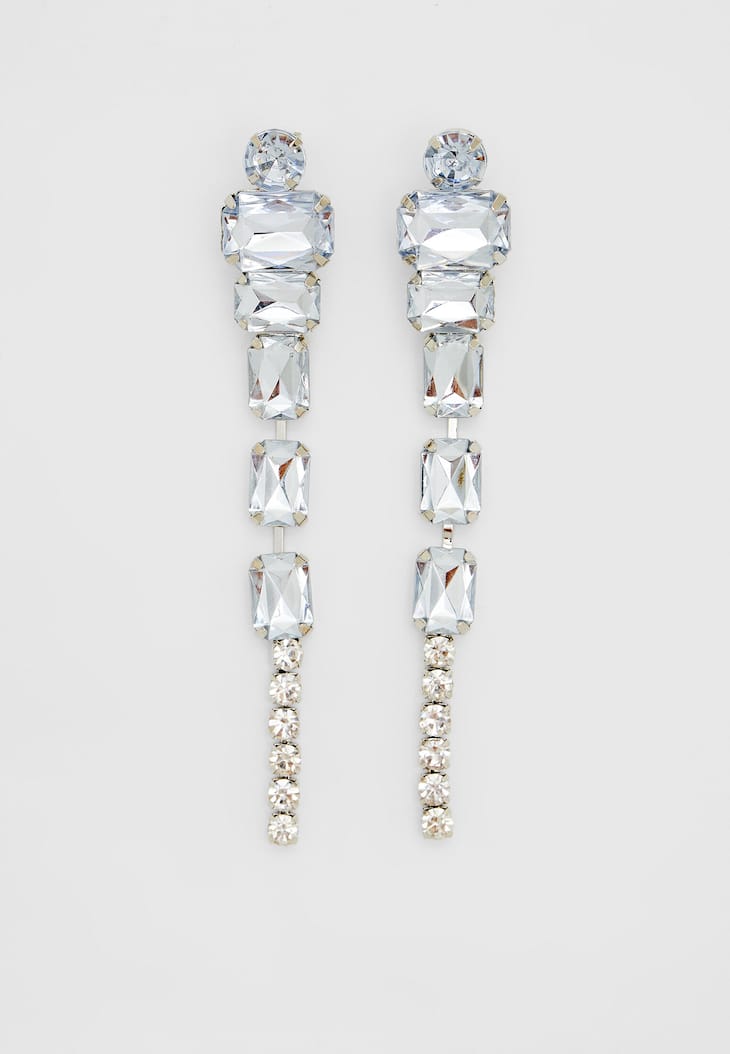 Brincos de strass ombré
