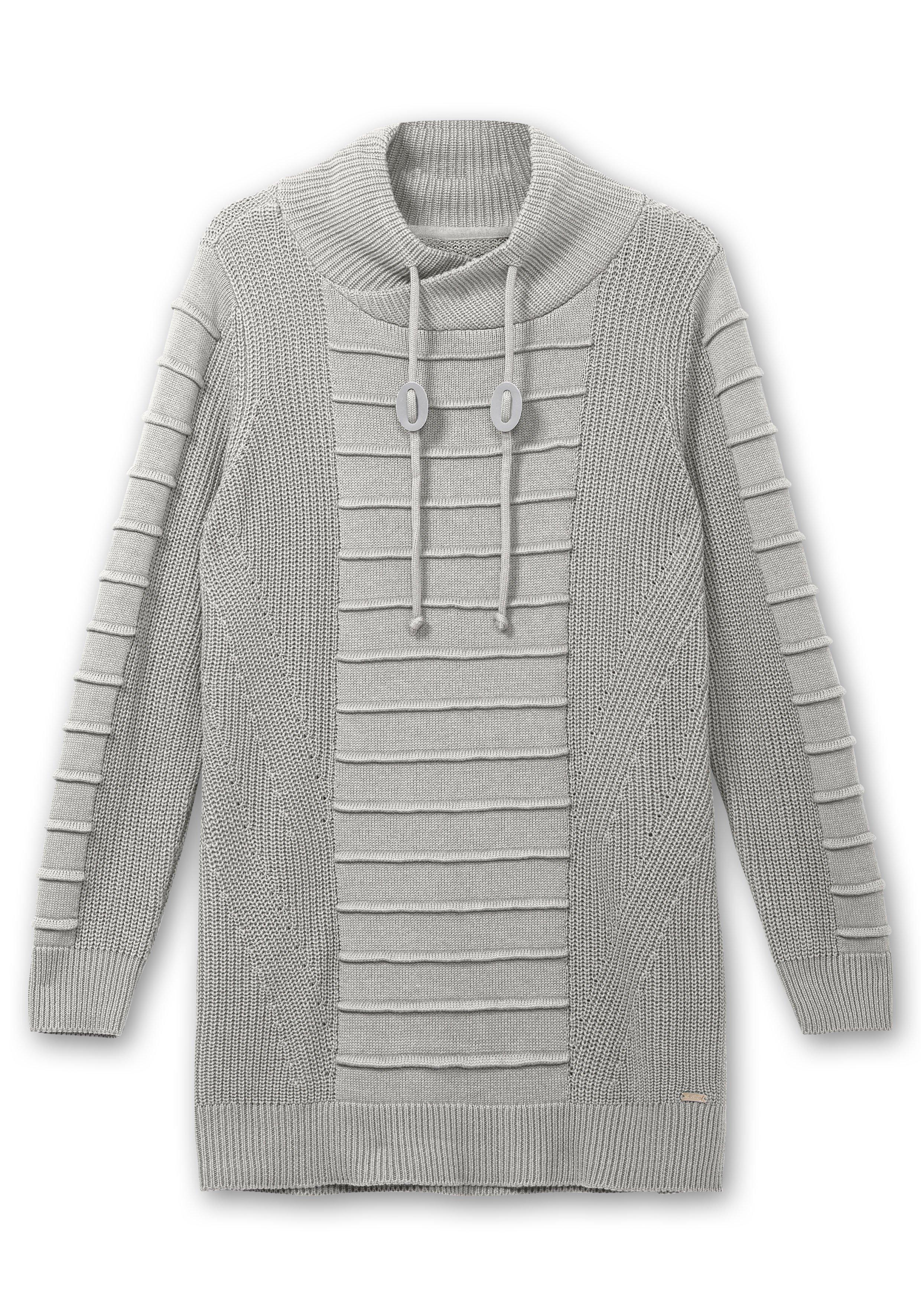 Longpullover mit Strukturmuster in Biesen-Optik