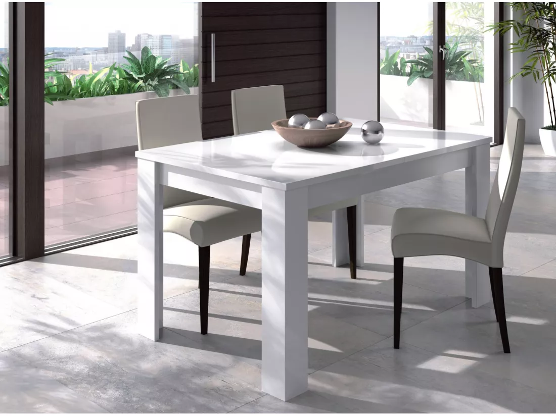 Table extensible Dalice, Console extensible pour salle à manger, Table de cuisine ouvrant avec rallonge, 140/190x90h78 cm, Blanc