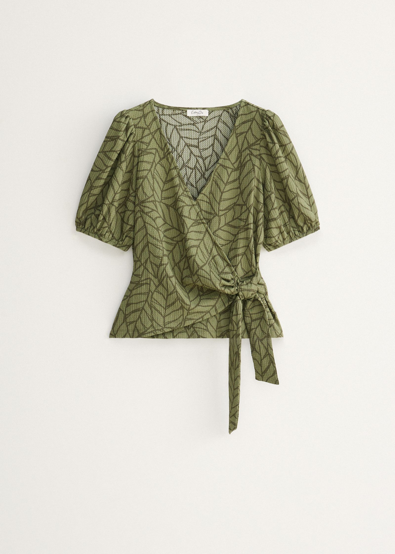 Overslag t-shirt met strik