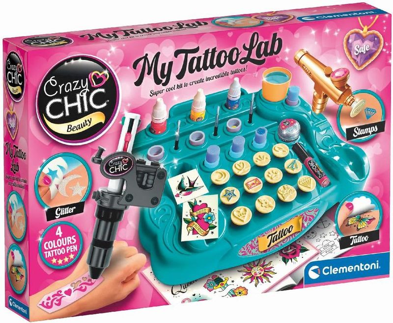 Clementoni - Mijn Tattoo Lab - 4 Kleuren Pen - Speelset - Vanaf 6 Jaar