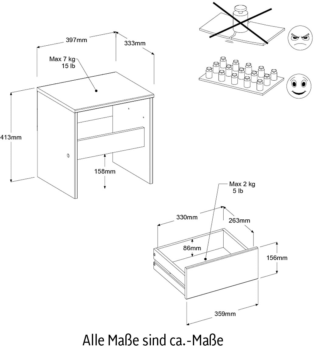 Parisot Jugendzimmer-Set »Pirouette, farbige Einsätze drehbar- Rosa oder Grau« Set, Schreibtisch, Bett, Schubkasten, Kleiderschrank, Kommode, Nachttisch, 6 Stk. tlg. komplettes Jugendzimmer, für alle Zielgruppen