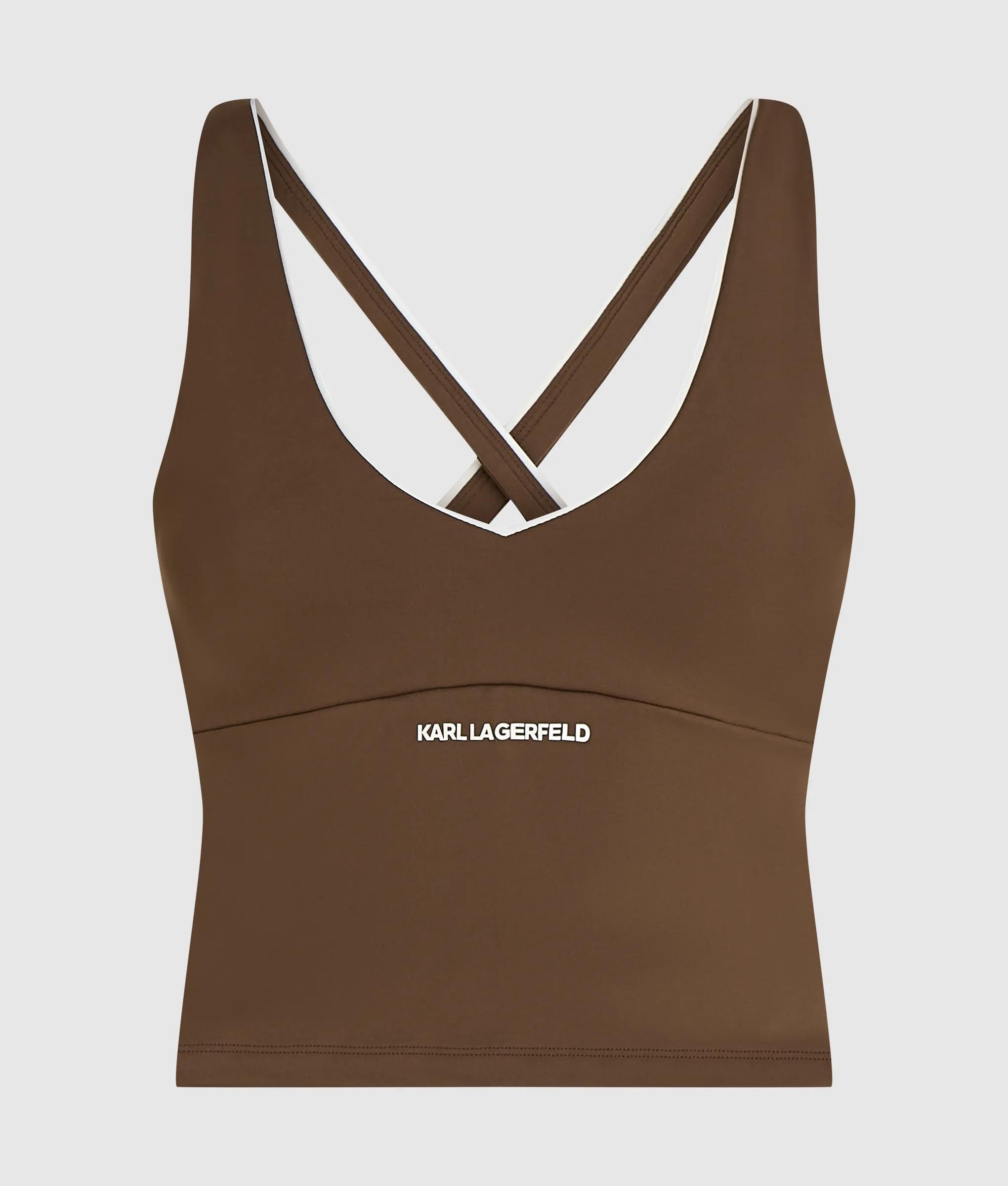Athleisure tanktop met contrasterende boorden