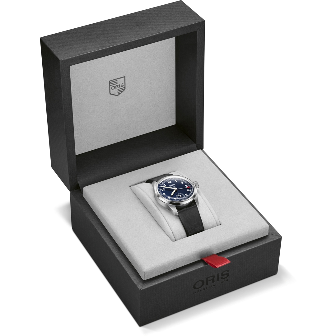 Oris Big Crown Pointer Date Calibre 403 Blau auf Lederband