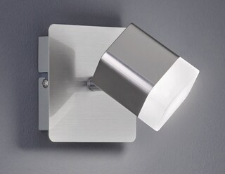 LED Wandleuchte mit Spot Roubaix nickelfarbig 10x10cm 11,5cm Metall Acryl verstellbar Strahler