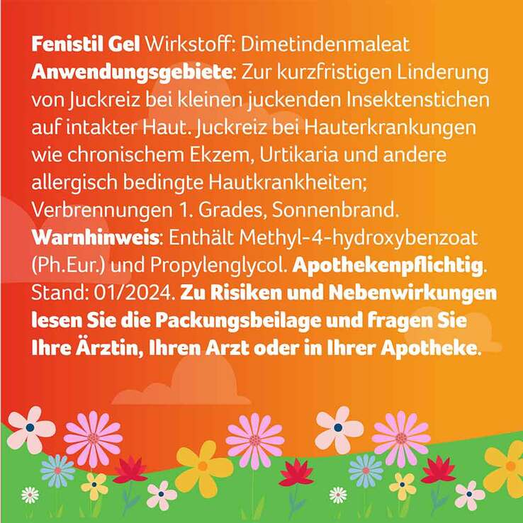 Fenistil GEL Dimetindenmaleat 1 mg/g, zur Linderung von Juckreiz, 2x50 g