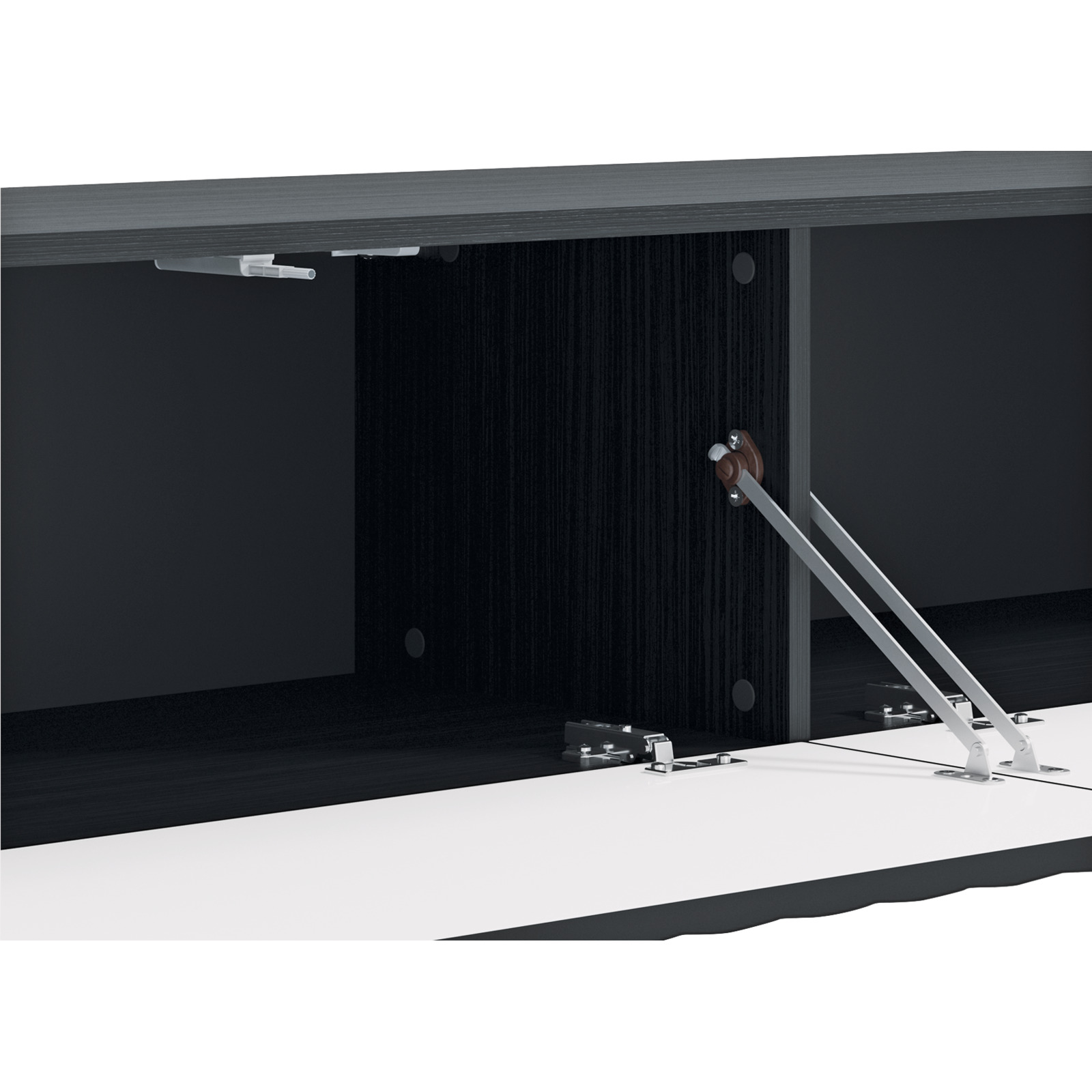 TV-Möbel Anbes Dekor schwarz 154 x 32 x 42 cm