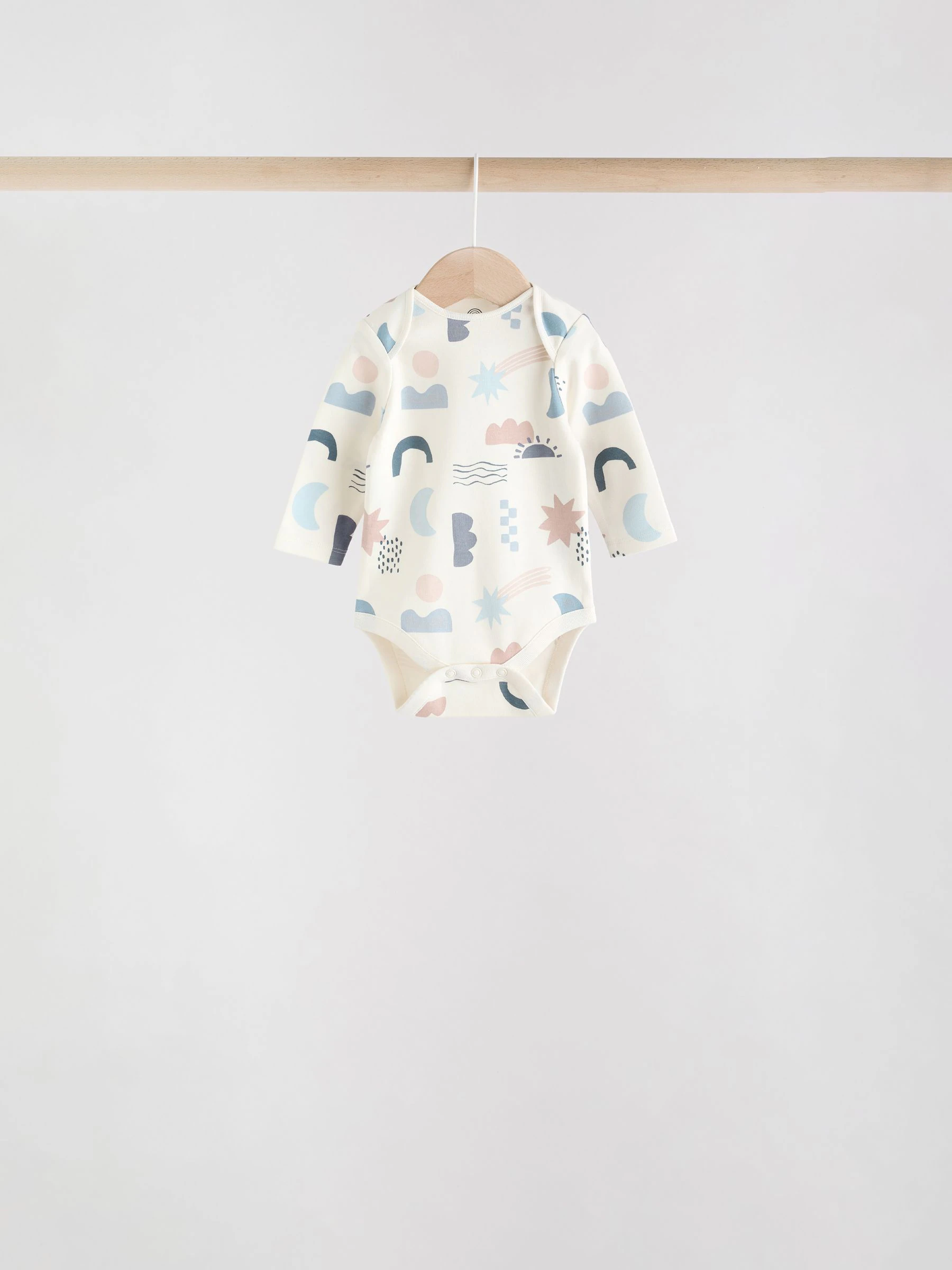 Blauw - Set van 5 rompers met lange mouwen