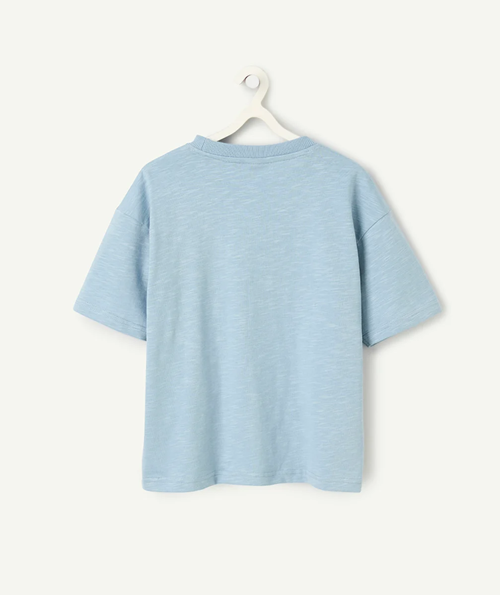t-shirt manches courtes garçon en coton bio bleu motif san francisco