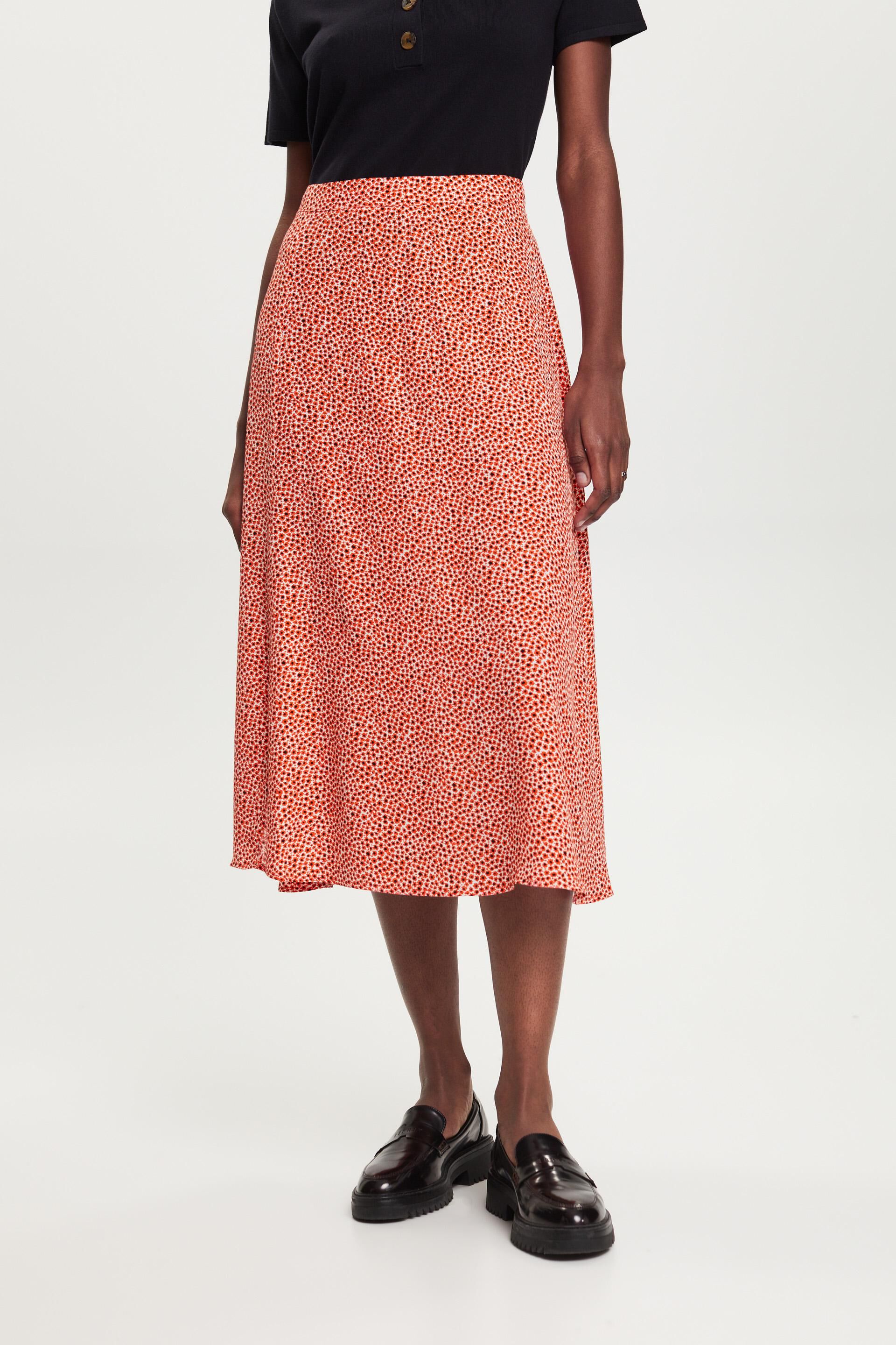 Jupe longueur midi à motif floral all-over