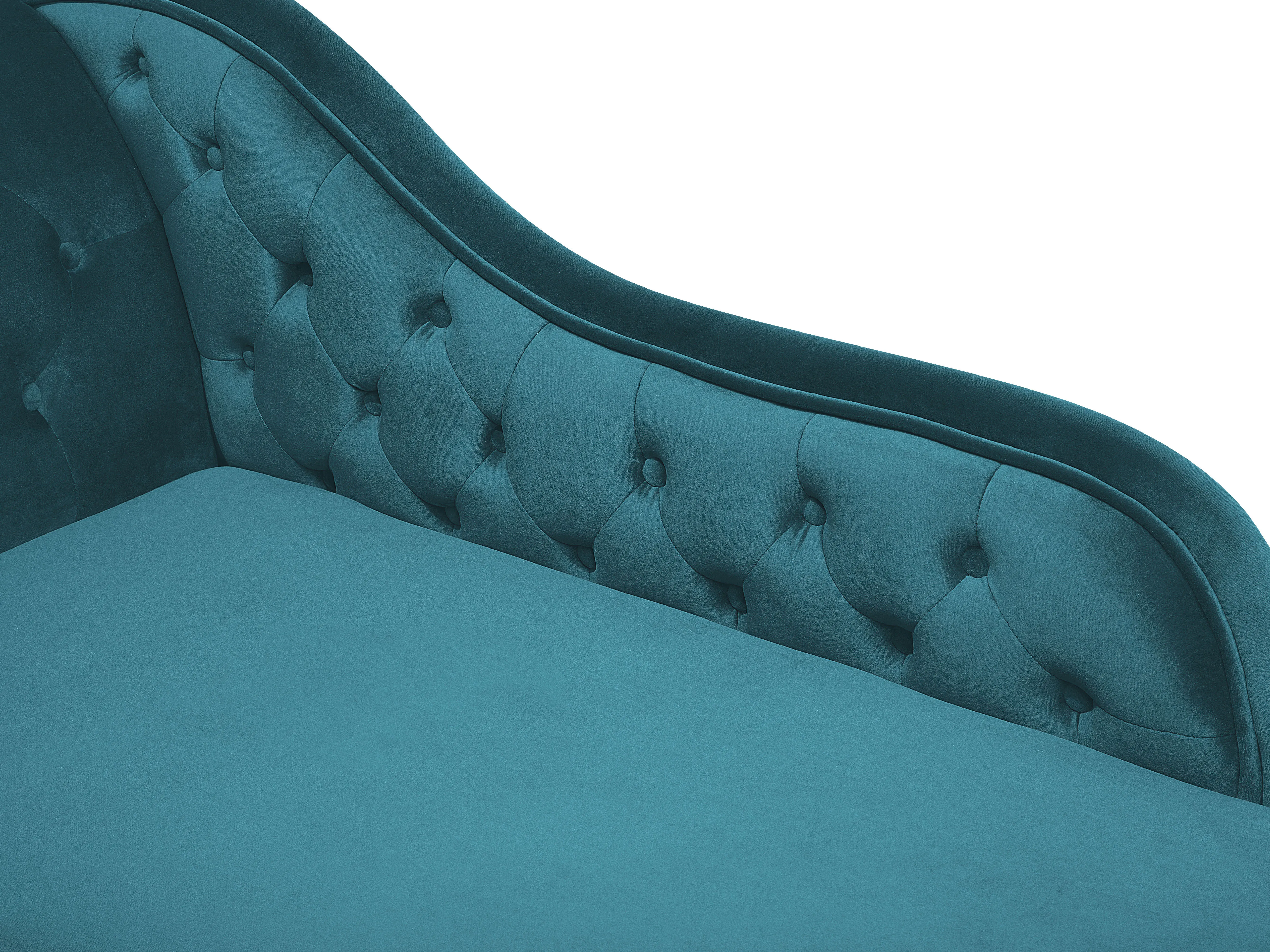 Linkszijdige chaise longue NIMES Fluweel Groenblauw