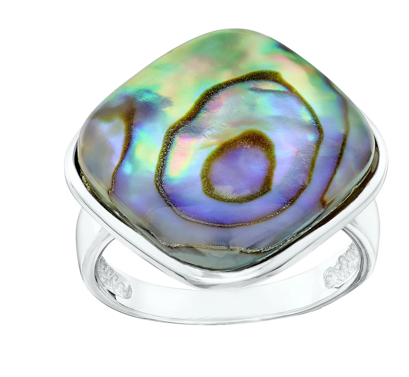 Damenring mit Kristall-Abalone